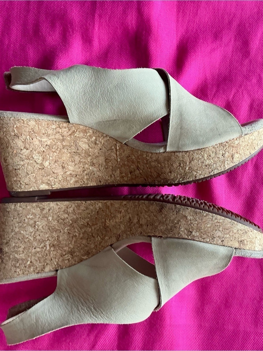 Clarks Beige Cork Wedge Sandal - Picture 5 of 10